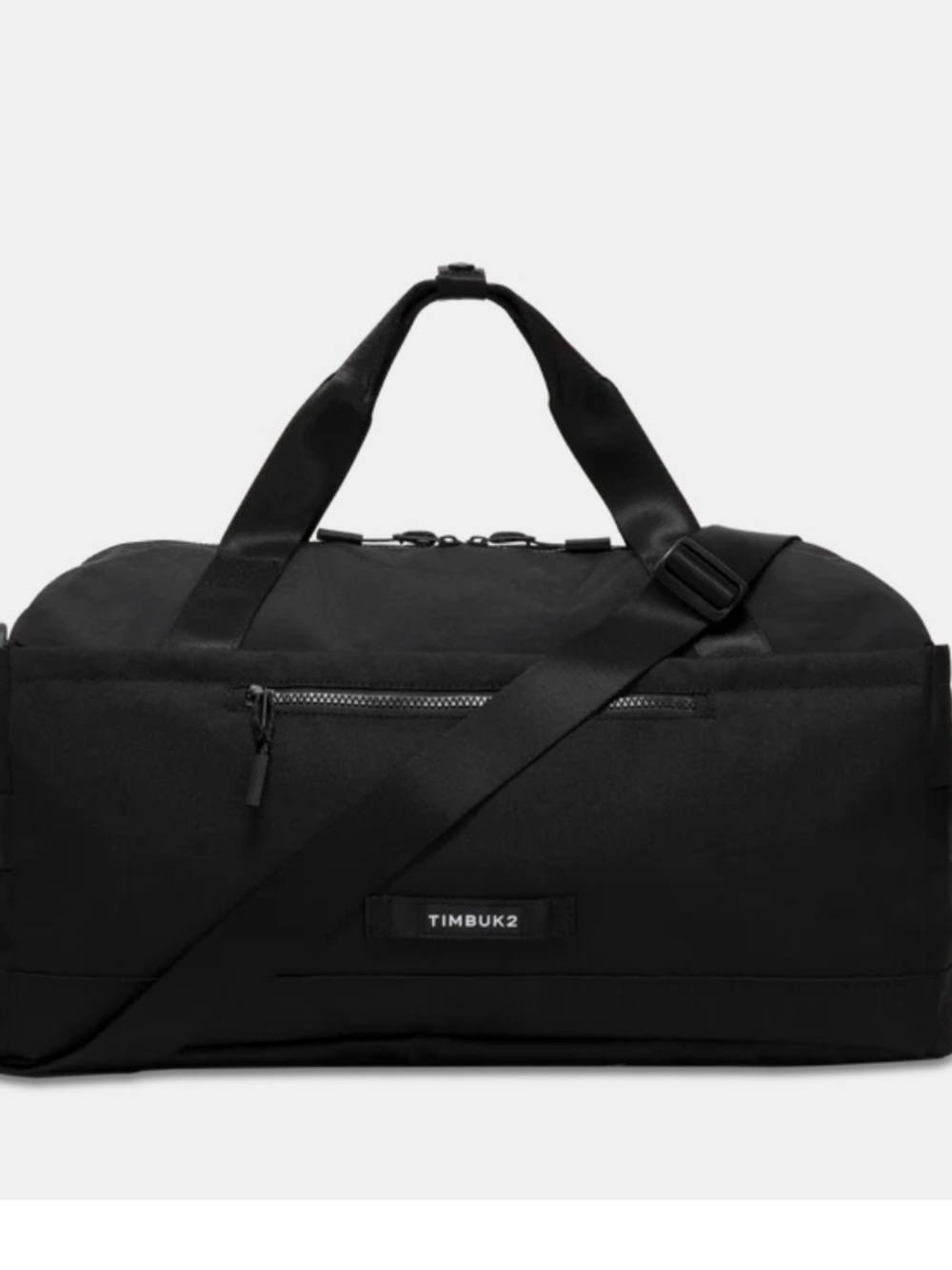 Timbuk2 Black Duffel with Forager Project Patch